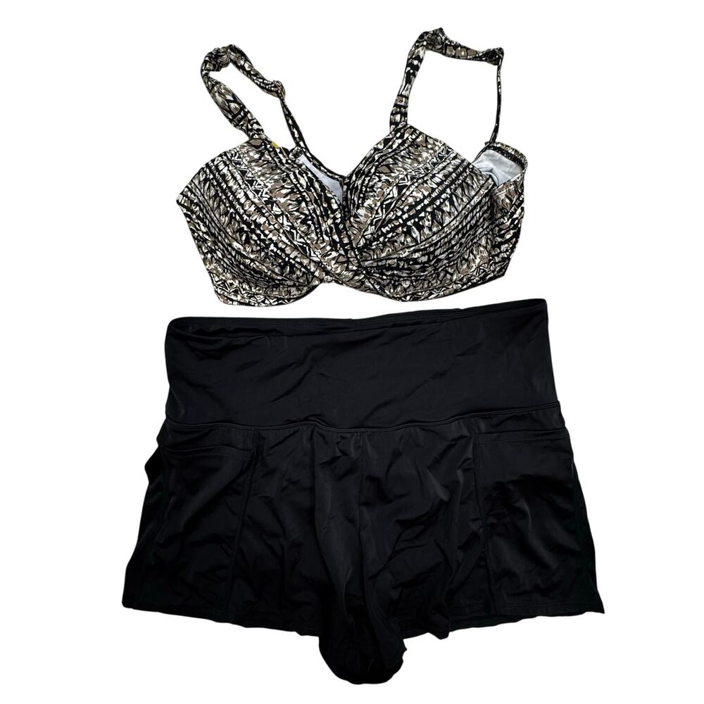 Miraclesuit Bikini Swimsuit Swim Shorts Push Up Top Size 16 Beach Bathing Suit